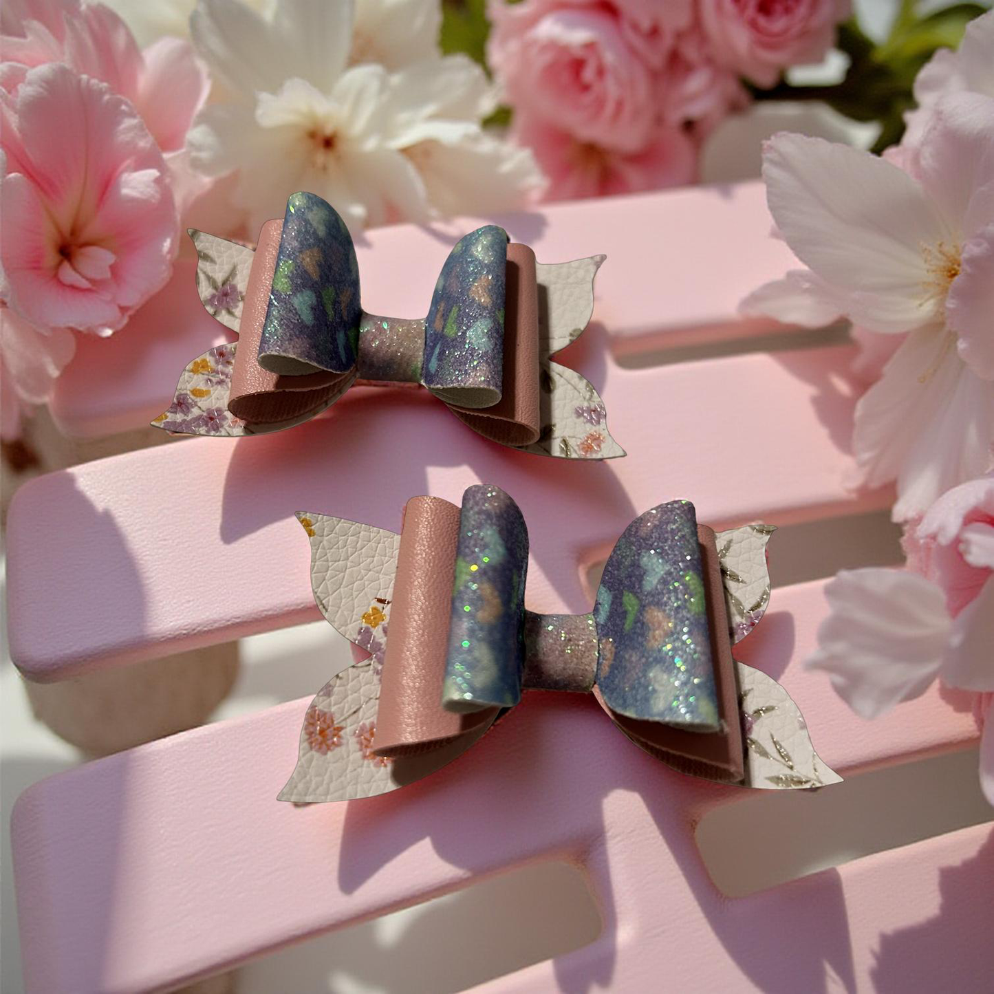 Garden Hearts Bite- Size Hairbows