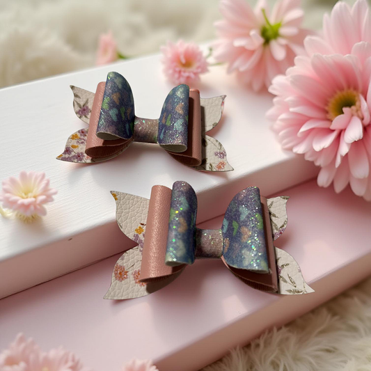 Garden Hearts Bite- Size Hairbows