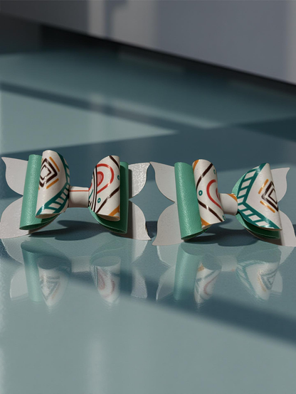 🌿✨ Mint & Mustard Magic Bite- Size Hairbows