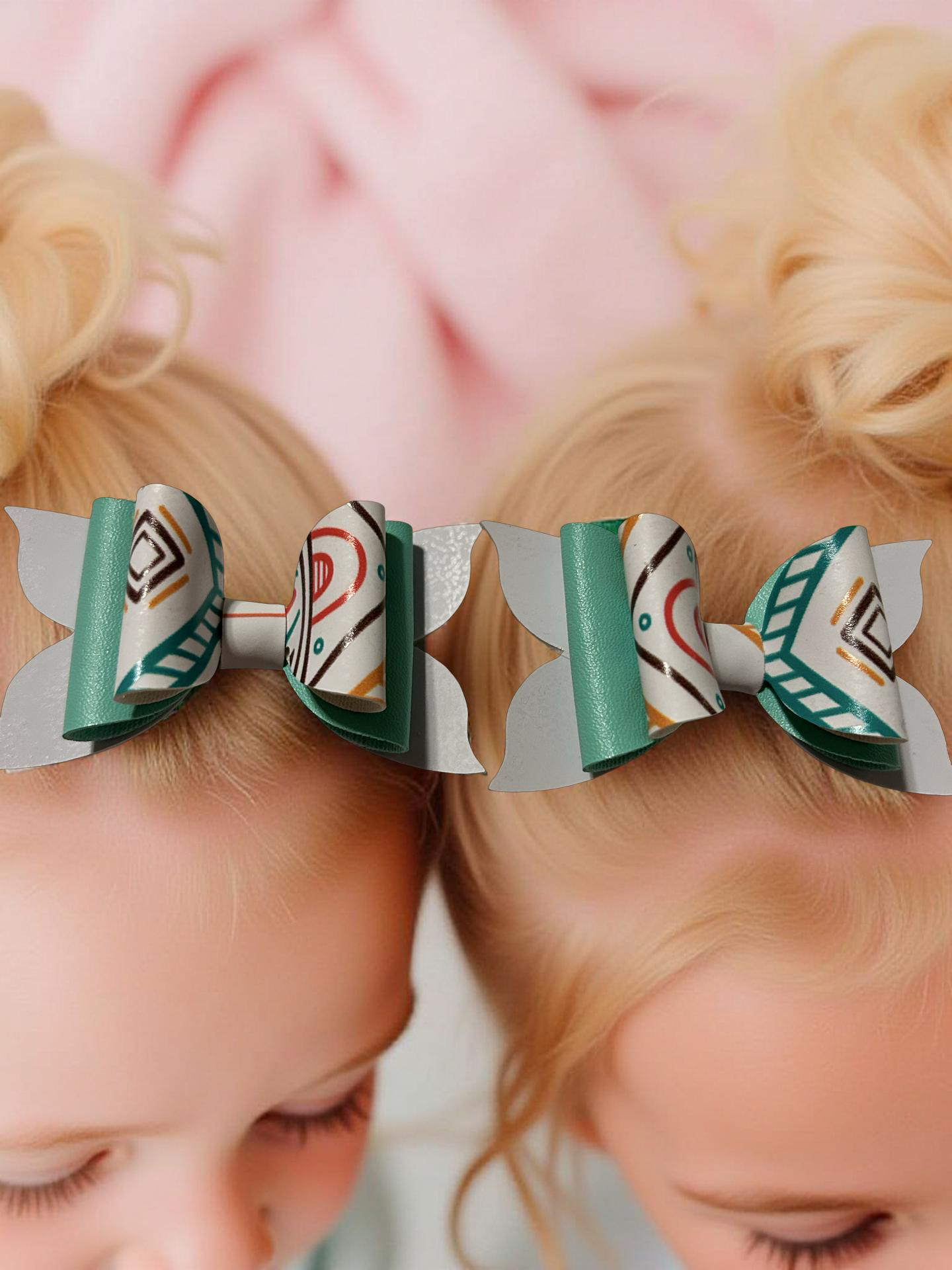 🌿✨ Mint & Mustard Magic Bite- Size Hairbows