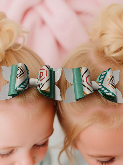 🌿✨ Mint & Mustard Magic Bite- Size Hairbows