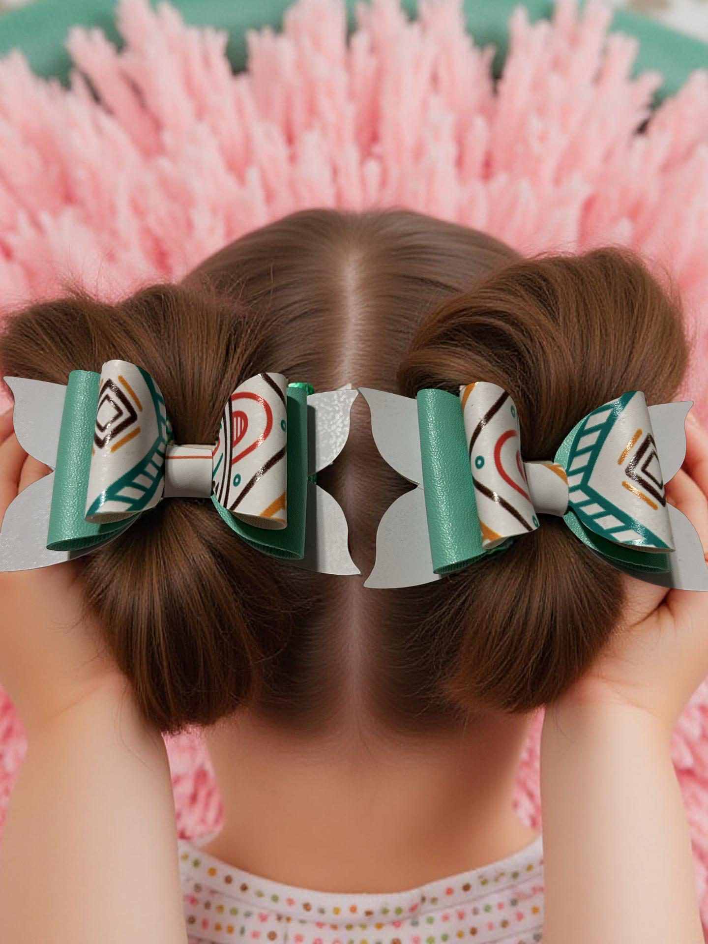 🌿✨ Mint & Mustard Magic Bite- Size Hairbows