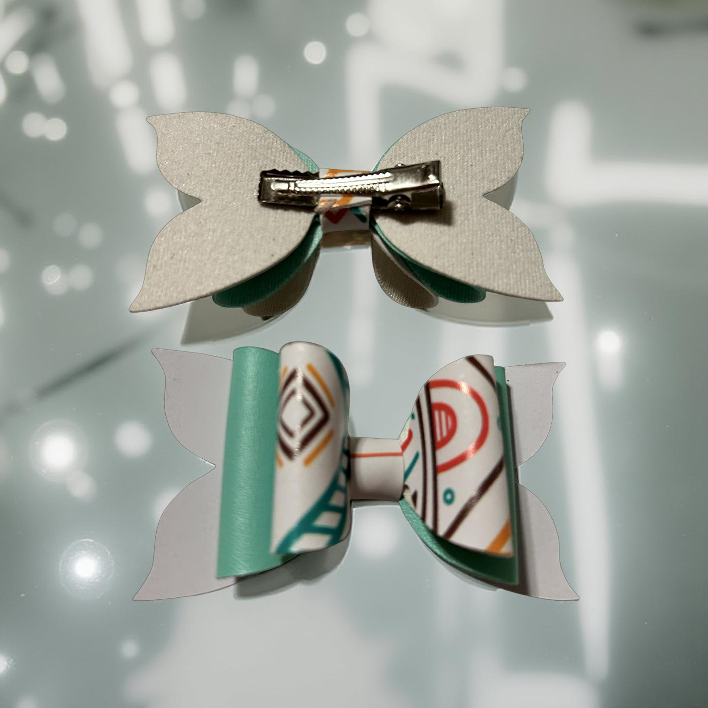 🌿✨ Mint & Mustard Magic Bite- Size Hairbows