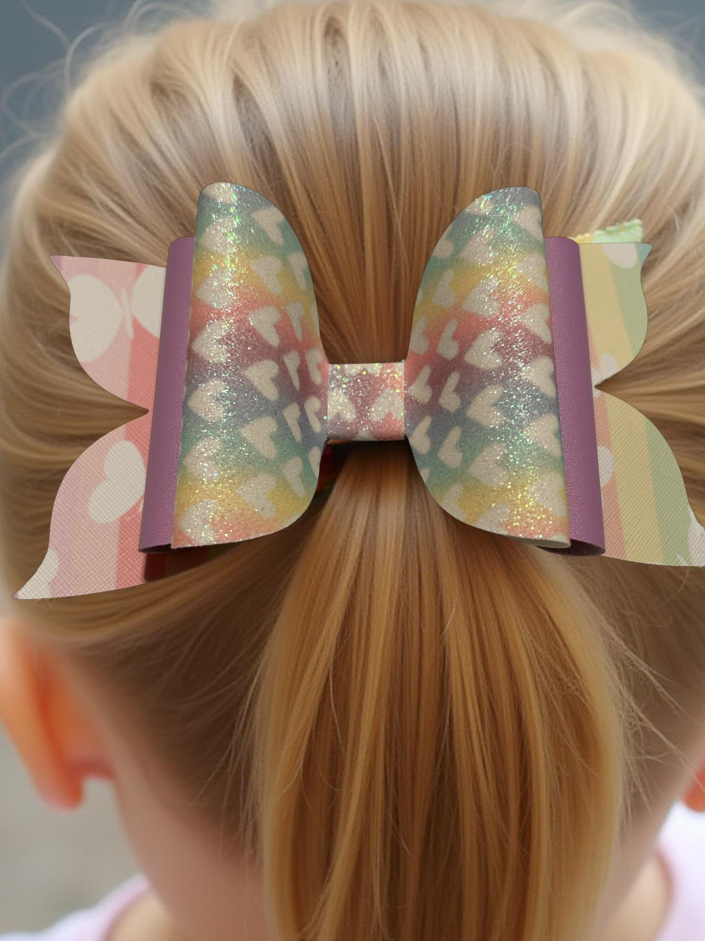 Heart Confetti Biggie Bow