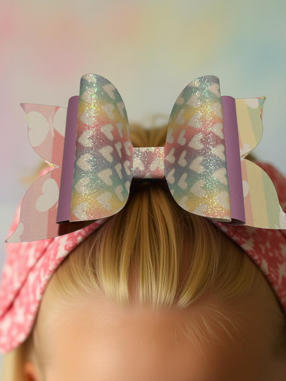 Heart Confetti Biggie Bow