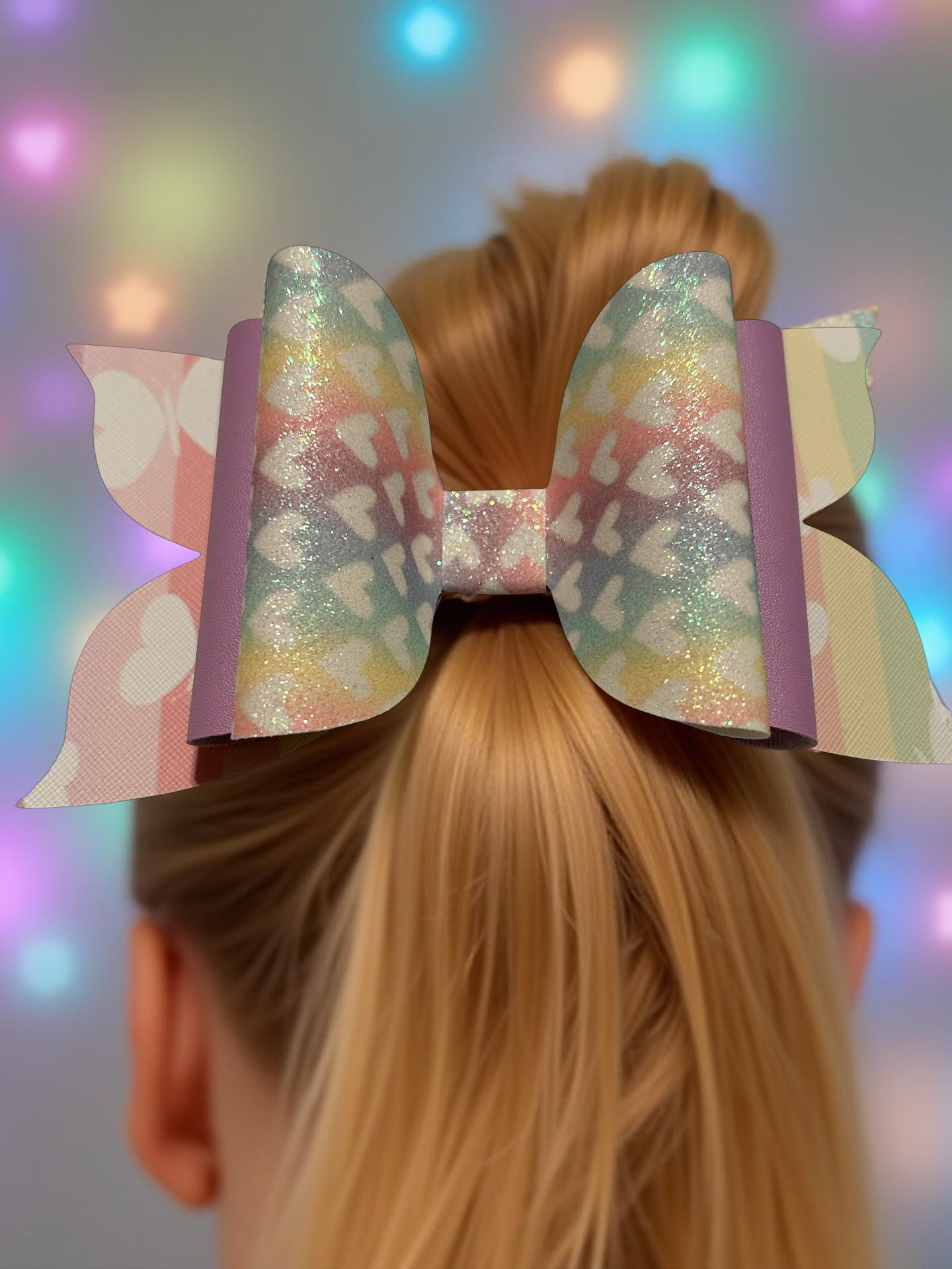 Heart Confetti Biggie Bow