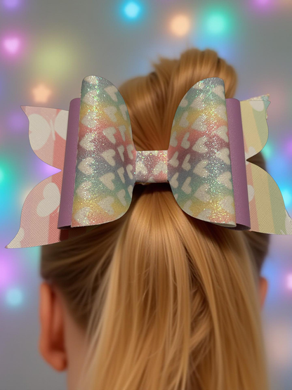 Heart Confetti Biggie Bow