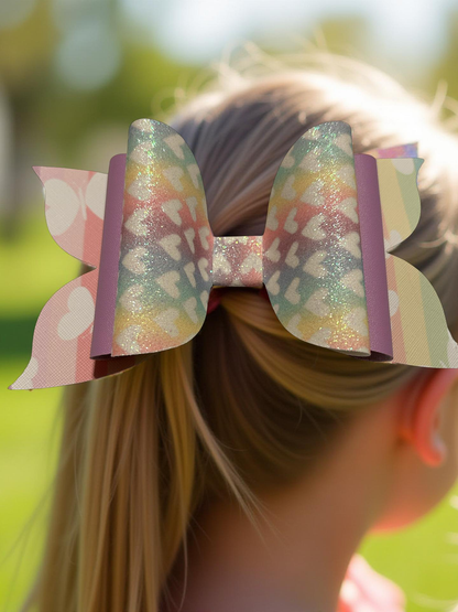 Heart Confetti Biggie Bow