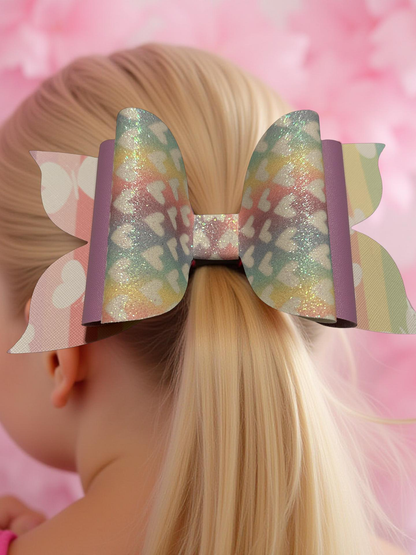 Heart Confetti Biggie Bow