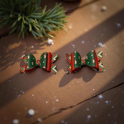 Holiday Stocking & Plaid Bite - Size Bows