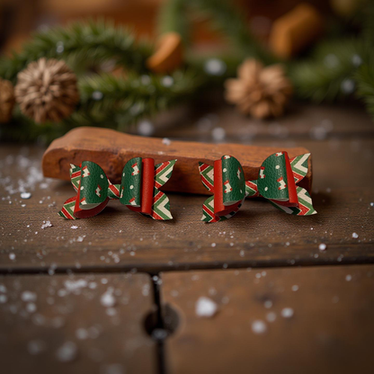 Holiday Stocking & Plaid Bite - Size Bows