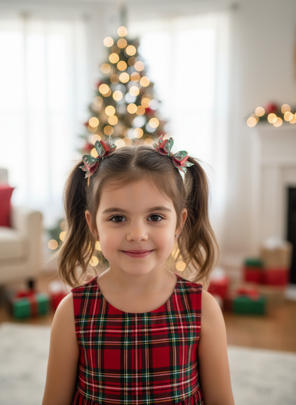 Holiday Stocking & Plaid Bite - Size Bows