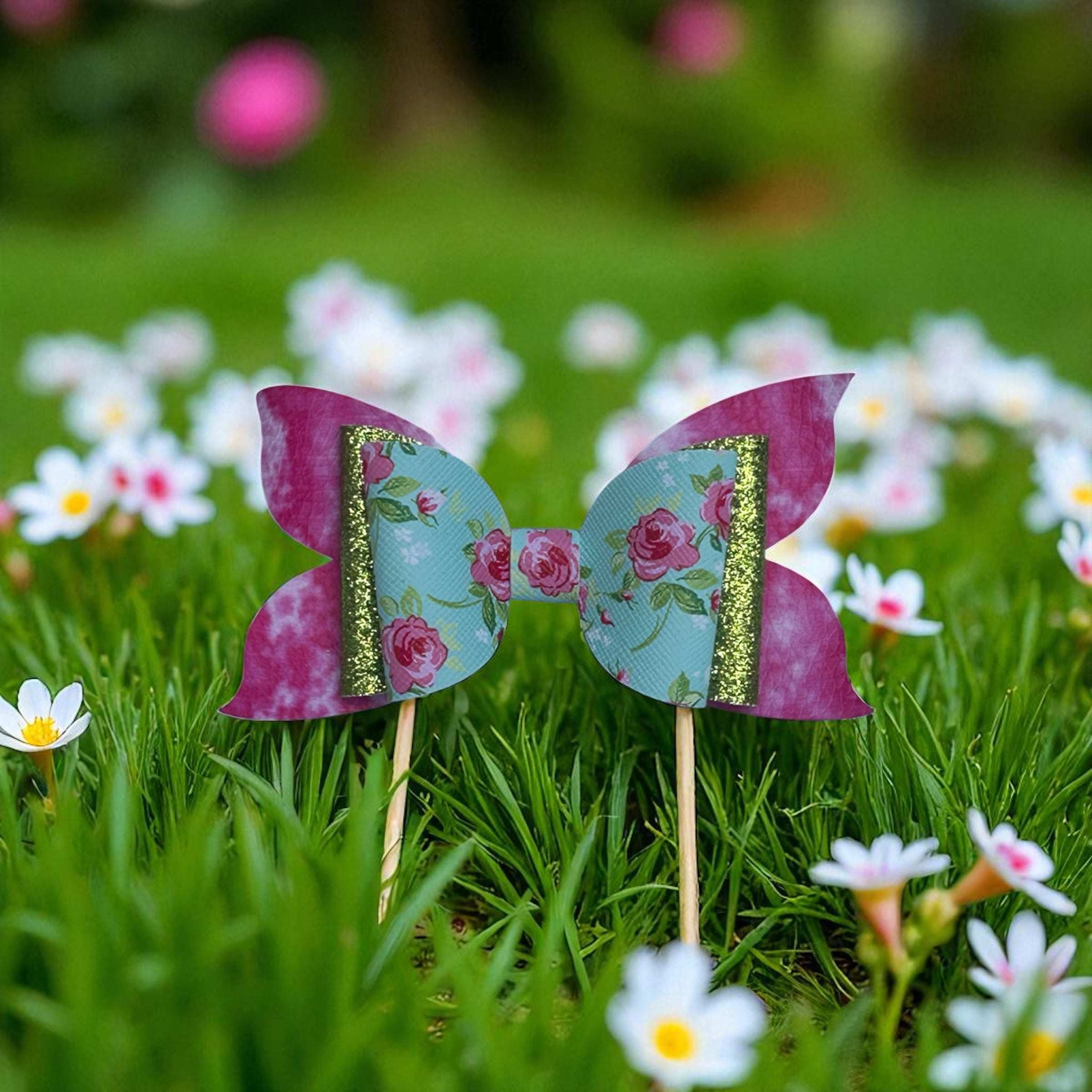 Sparkle Bed Of Roses Hairbow